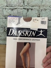 Y2K Danskin DANCE Legwear 1331 Size B Toast Ultra Shimmery Footed Tights Nylons