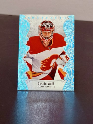 #ad 2025 26 Upper Deck Artifacts NHL Goalies Dustin Wolf Sky Blue Calgary Flames $2.49