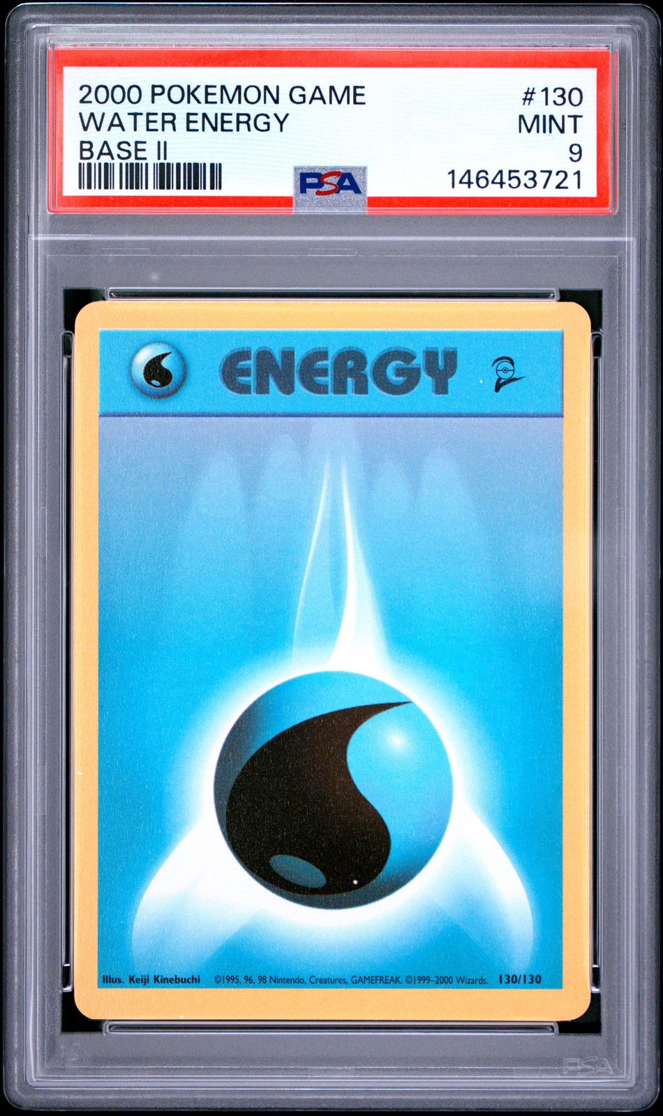 2000 POKEMON BASE SET 2 #130 WATER ENERGY PSA 9