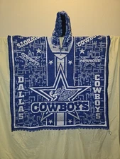 Dallas Cowboys Football Poncho Sarape Jorongo Handmade Unisex - Wool Lined - WOW
