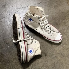 Vintage 80/90s Converse Made In USA White Hi Top True Vintage Shoes Sz 11