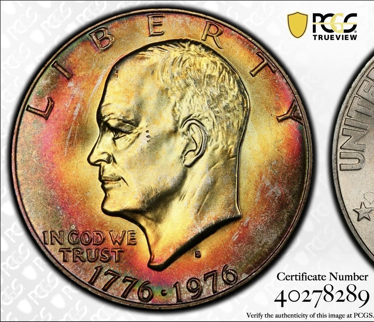 Silver MS 65 Graded 1976 Eisenhower Dollars (1971-1978) for sale