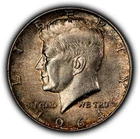 1964 50c Kennedy Half Dollar - Colorful Toning - SKU-H3665