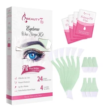 Beauty7 Facial Wax Strips Kit for Hair Removal - Eyebrow 