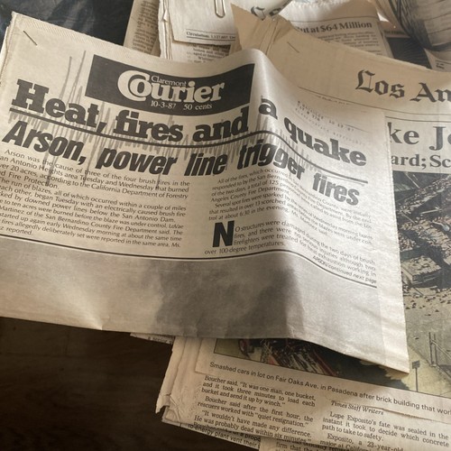 HTF October 2, 1987 LOS ANGELES TIMES - WHITTIER EARTHQUAKE - Multiple Paper SEE - Picture 10 of 10