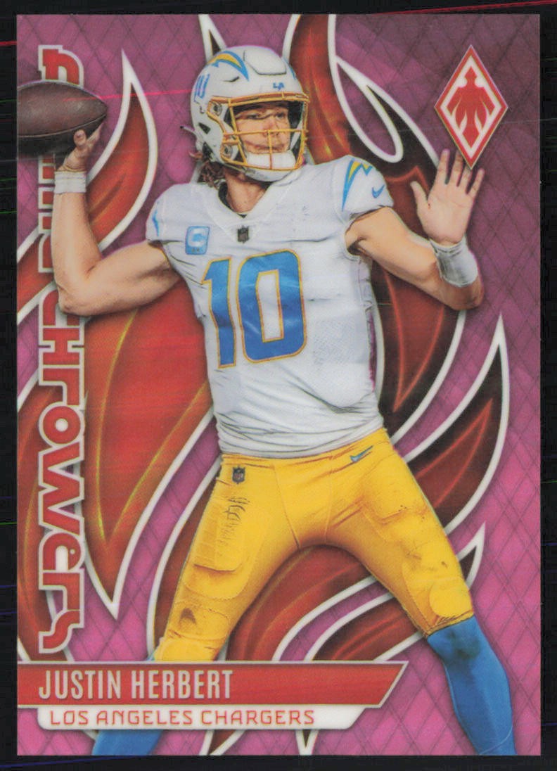 Justin Herbert 2023 Panini Phoenix Flame Throwers Pink/175 #FLA-25 Chargers