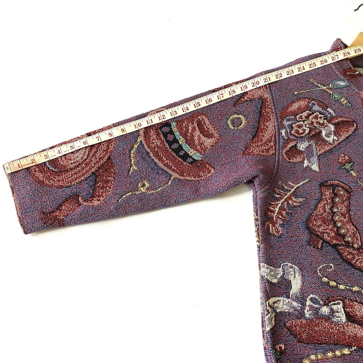 VTG SUGAR STREET WEAVERS Tapestry Button-Up Boutique Sweater Made