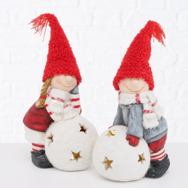 Led Deko Figur Kinder Terrakotta MäDchen Oder Junge H 28 Cm StüCkpreis-image
