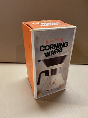Vintage Corningware In Box 6 Cup Drip Coffee Maker with Filter Funnel P-106-7