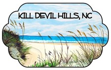 Decal Vinyl Sticker Kill Devil Hills - Beach Scene Made in USA