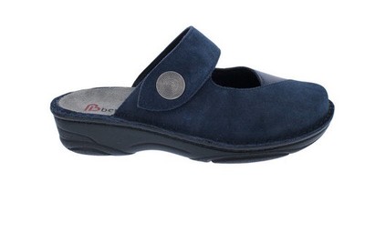 Berkemann clog Heliane 3457-029, suede with stretch, blue, footbed for change