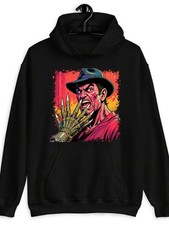 Men'S  Women'S Nightmare Slasher Villain Freddy Krueger Hooded Sweatshirt - Bla