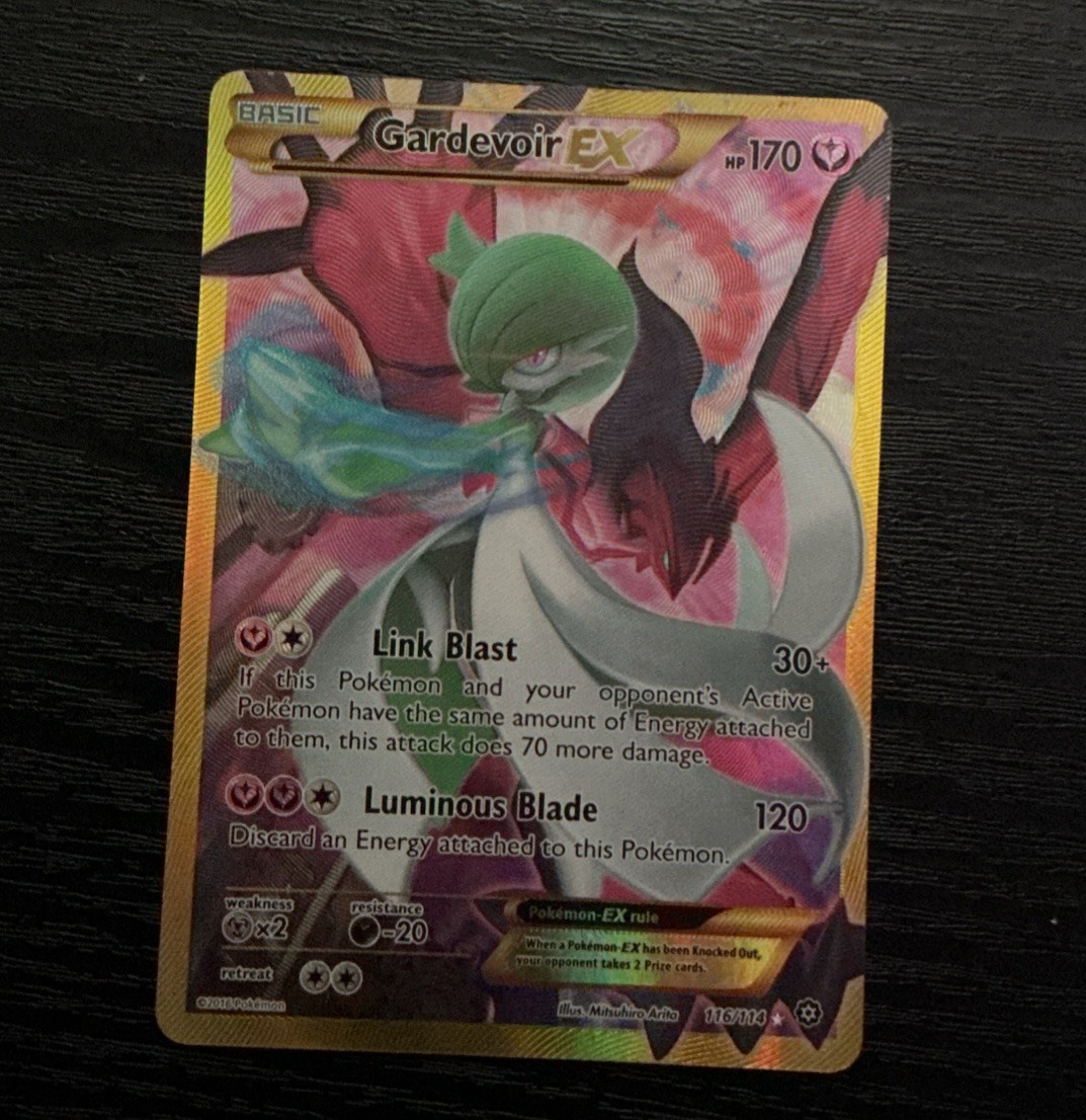 Gardevoir EX 116/114 Steam Siege Full Art Secret Rare Gold Border Pokémon NM