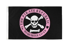 BANDIERA REPUBBLICA DEI PIRATI ROSA 90x60cm - BANDIERA PIRATA 60 x 90 cm - Q5A2