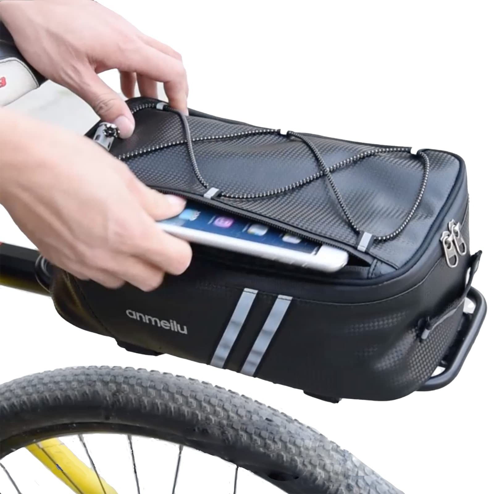 Rear Rack Bike Trunk Bag for Bicycles with Storage and Seat Carrier