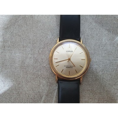 Lorus V501-8B30 Armbanduhr Herren Schwarz Lederbänder Rund Quarz Analog Zifferblatt