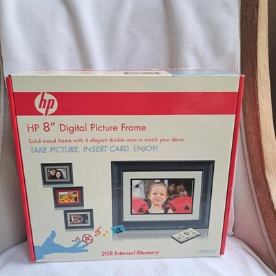  HP 8'' Digital Black Picture Frame 2GB Memory Remote Control NEW