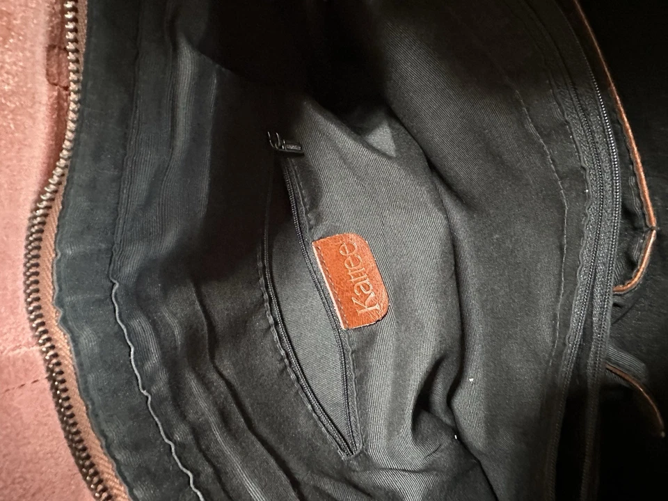 Bolso de hombro Katee de cuero genuino para mujer - marrón Foto 3 de 4