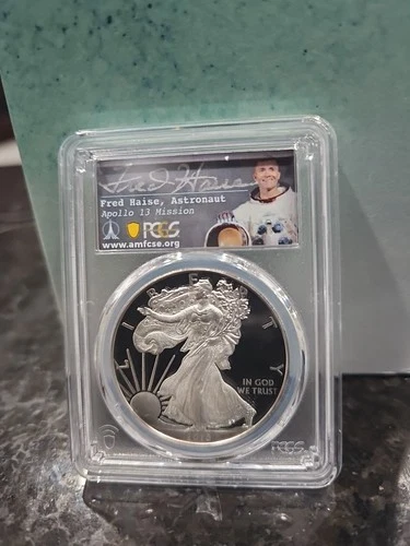 Low Pop 2018 W $1 American Silver Eagle PCGS PR70 FRED HAISE