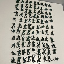Vintage Lot Of 99 Plastic Army Men Toys Multi Green Colors