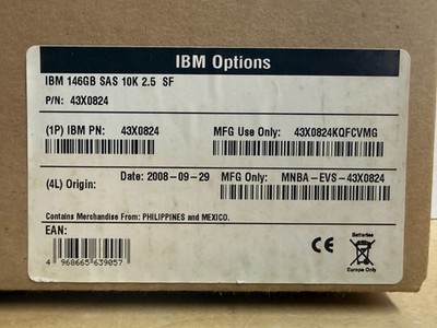 IBM 146GB SAS & SATA Hot-Swap Hard Drive 10K 2.5 SF | MNBA-EVS-43X0824 | SEALED