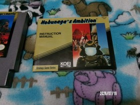 #1049 Nobunaga's Ambition Nintendo, 1989 NES in box with manual & box protector