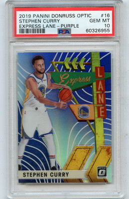 2019-20 DONRUSS OPTIC #16 STEPHEN CURRY ''EXPRESS LANE - PURPLE'' - PSA 10 (26955)