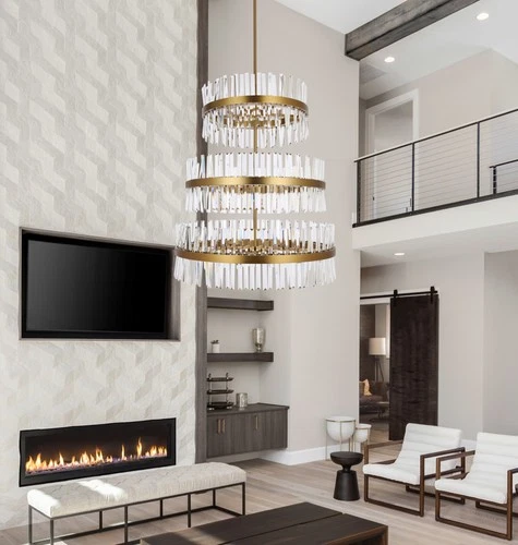 Elegant Lighting 6200G36L3 Serephina 46 Light 36"W Crystal - Gold - Picture 6 of 12