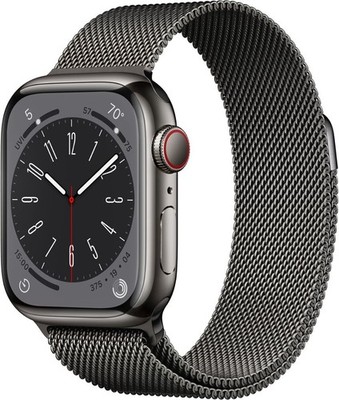 Apple Watch Series 8 (GPS + LTE)45MM Graphite Stainless Steel Case Milanese Loop