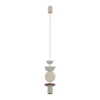 HäNgelampe Beige Terrakotta Ø12 Cm Rund GU10 Riffel Pendelleuchte Wohnzimmer
