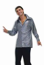 70's DISCO FEVER HUSTLING HUNK PLUS SIZE SHIRT ADULT HALLOWEEN COSTUME ACCESSORY