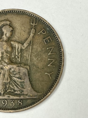 1938 Great Britain One Penny Bronze Coin Collectors Vintage - Picture 3 of 9