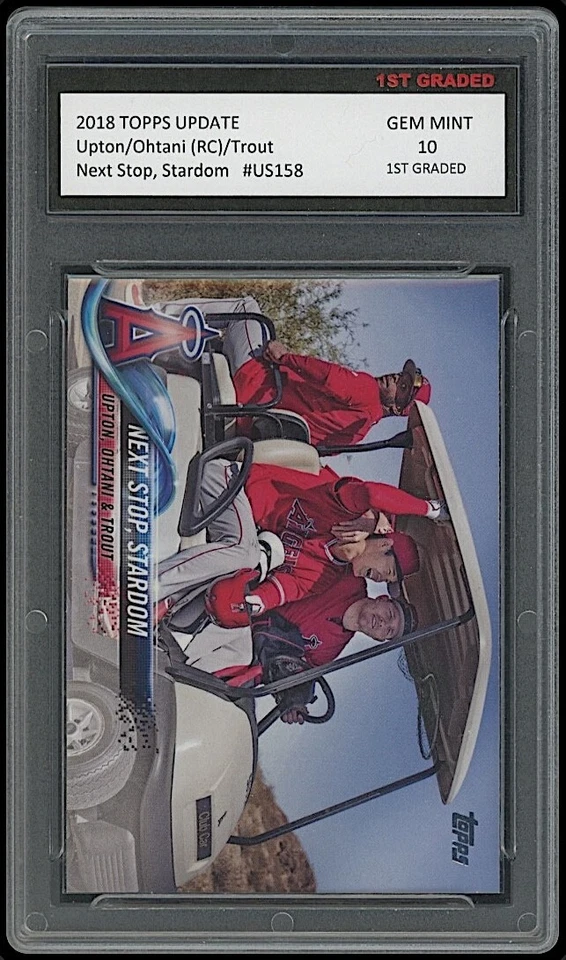 2018 Topps Atualização Stardom Shohei Ohtani/Mike Trout 1ª Classe 10 Rookie Card RC - Imagem 2 de 2
