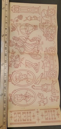 Vintage His & Hers Transfer Patterns MCM Needlework Sewing Iron On Bicycle Clock - Picture 2 of 10