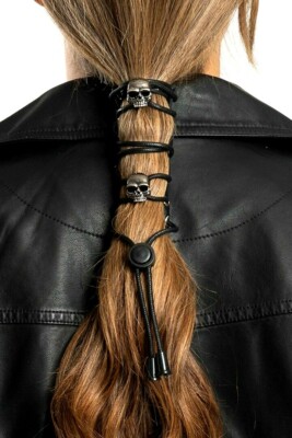 専用ページ❷ Hair Glove® Leather Skull Lace Up Ponytail Hair 4