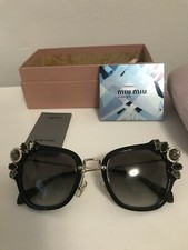 Brand New Miu Miu Sunglasses MU 03SS 1AB 0A7 Black/Gold/Brown Gradient Women
