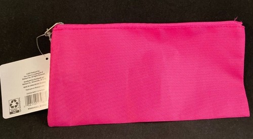 Pencil Pouch - Pink - Zippered Pouch - Cloth - 8.5" x 4" - Picture 3 of 4