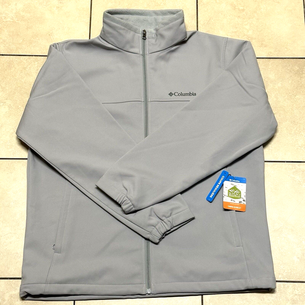 Columbia Bowen Lake II Jacket Mens Sz L Gray Full Zip Soft Shell