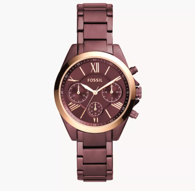 Fossil Damenarmbanduhr 36mm | BQ3281 Edelstahl | Bordeaux / Weinrot