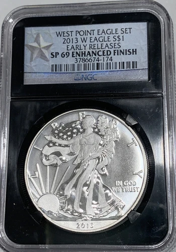 2013-W Enhanced Finish Silver American Eagle - NGC SP69 Early Releases 174