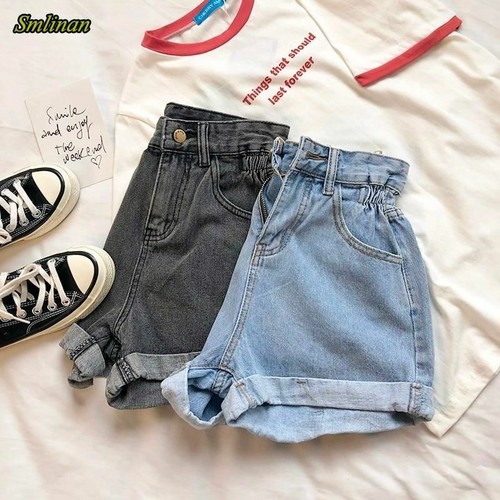 High Waist Vintage Denim Shorts Women 