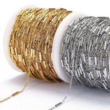 Stainless Steel Necklace Chain Tube Chains DIY Bracelets Jewelry Making 2Meters