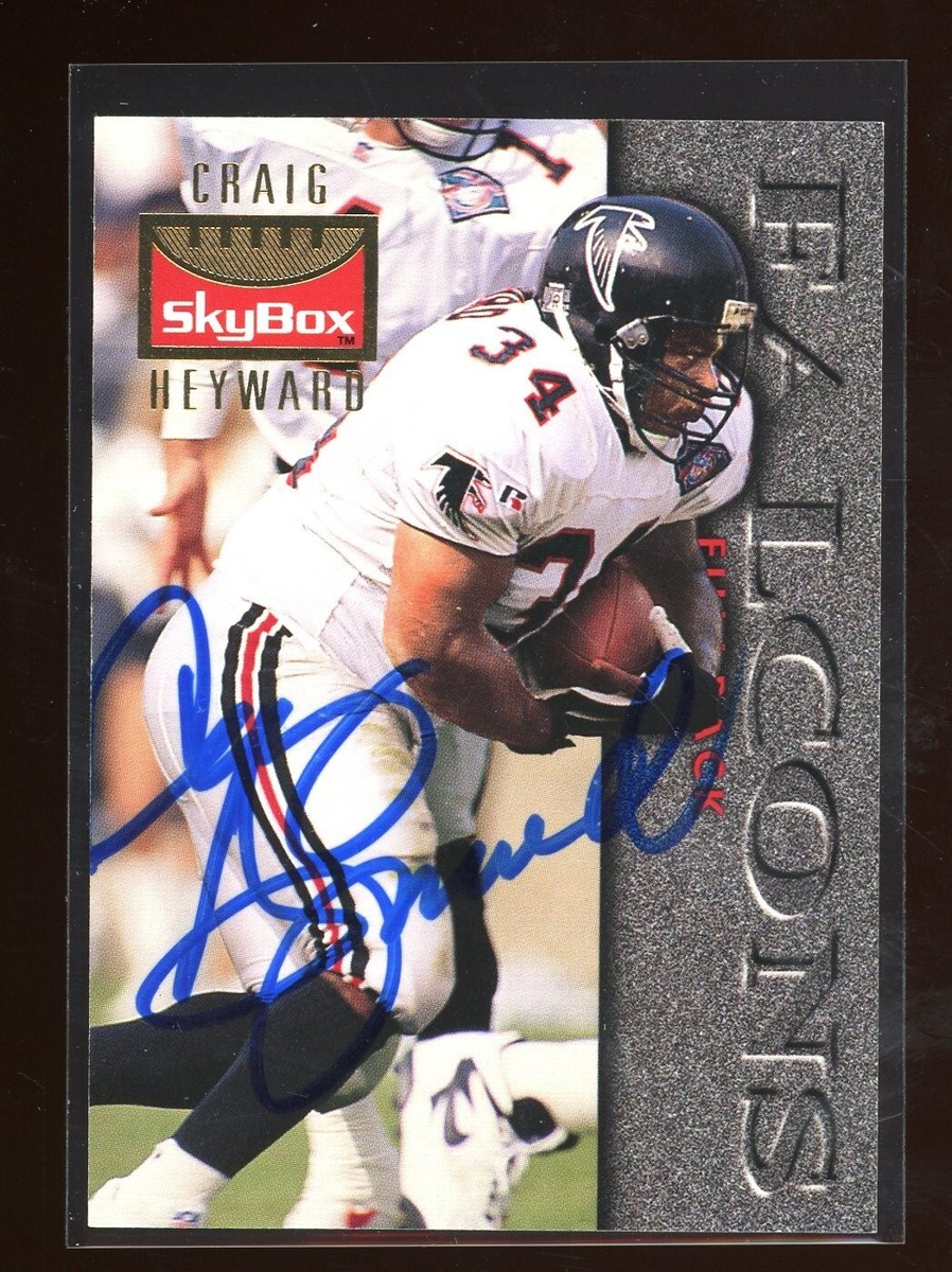 1995 Skybox CRAIG HEYWARD Signed Card autograph FALCONS IRONHEAD bears auto