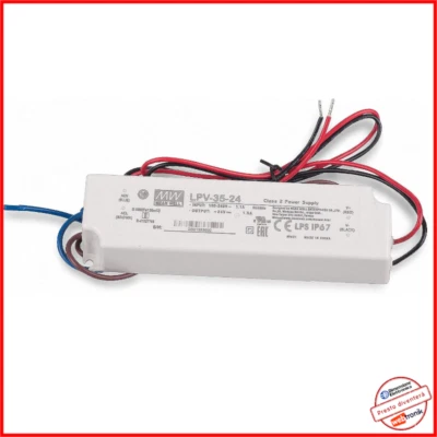 Alimentatore LPV-35-24 Mean Well Trasformatore 220 24v 35w Led ip67 Power Supply