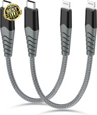 USB-C to Lightning Cable, 0.3M 2-Pack, MFi Certified Fast Charger for iPhone