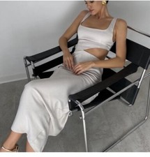 NWT Meshki Gianna Maxi Dress Women’s Size XL Silver Cut Out Side Sexy Sleeveless