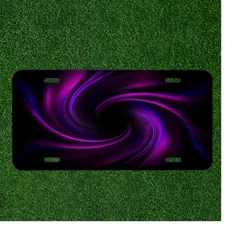 Custom Personalized License Plate Auto Tag With Purple Spiral Design NEW