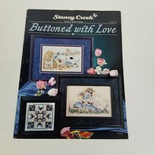 Stoney Creek Cross Stitch BUTTONED WITH LOVE Book 122 Decor Gifts VTG 1994