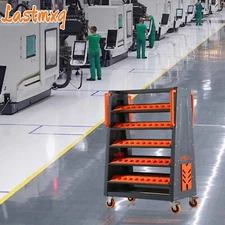 CAT40 CNC Tool Cart-100CAP 5-Tier CNC Rolling Carts, 40 Taper Tool Holder