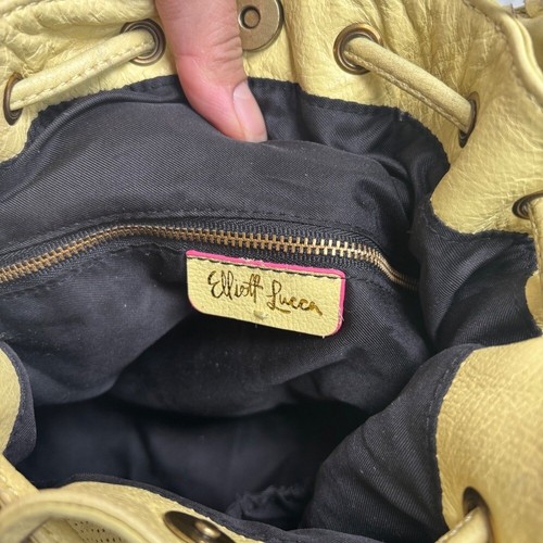 Elliot Luca Yellow Leather Bucket Bag Y2K Crossbody - Picture 12 of 12